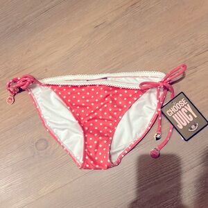 New Juicy Couture Fresh Watermelon String Tie Swim Bottoms Size Medium